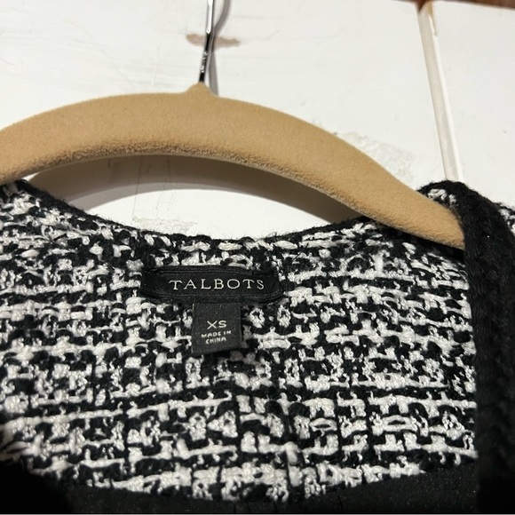 Talbots Tweed Mid Length Jacket Black and White Size XS Business Career - Picture 5 of 5